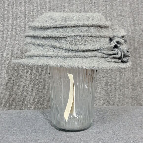 Lawliet Hat Womens Gray 100% Wool Bonnet Bucket 1920s Style Collapsible Cloche - Picture 3 of 12